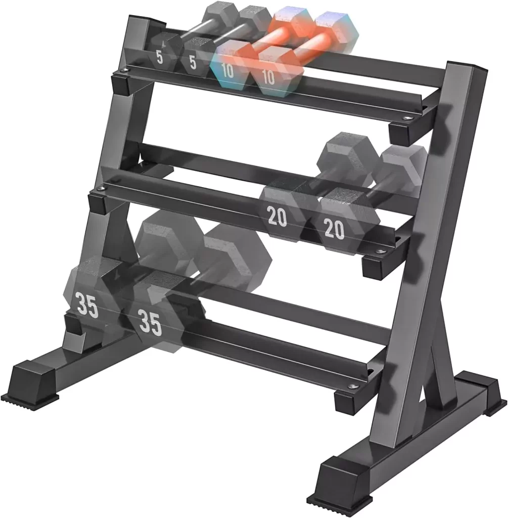 YOLEO 1100 LBS 3-Tier Weight Rack For Home Gym